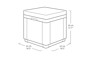 Cube Opbergtafel 42x42x39CM - Antraciet
